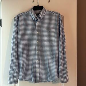 Men's Vineyard Vines Blue & White Checkered Long Sleeve Button Down